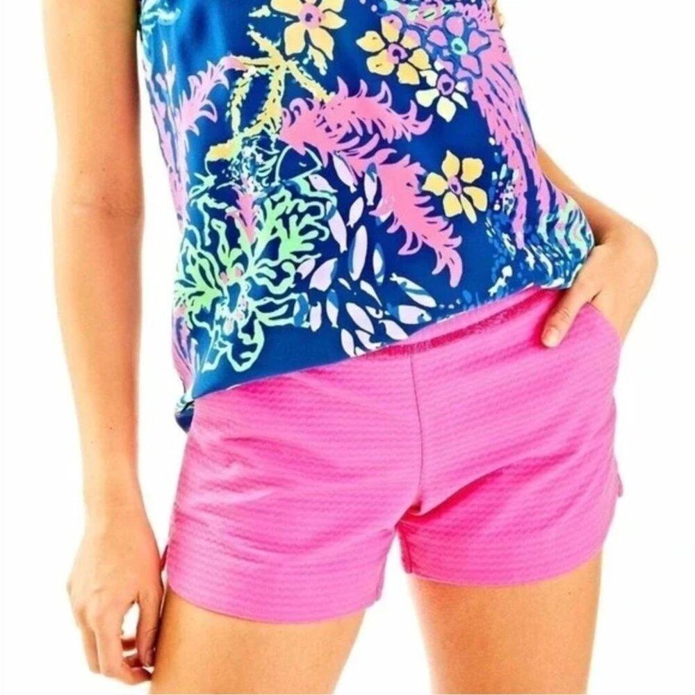 Lilly Pulitzer Adie 4" Jacquard Textured Shorts Women's Size 6 Front Pockets Siz